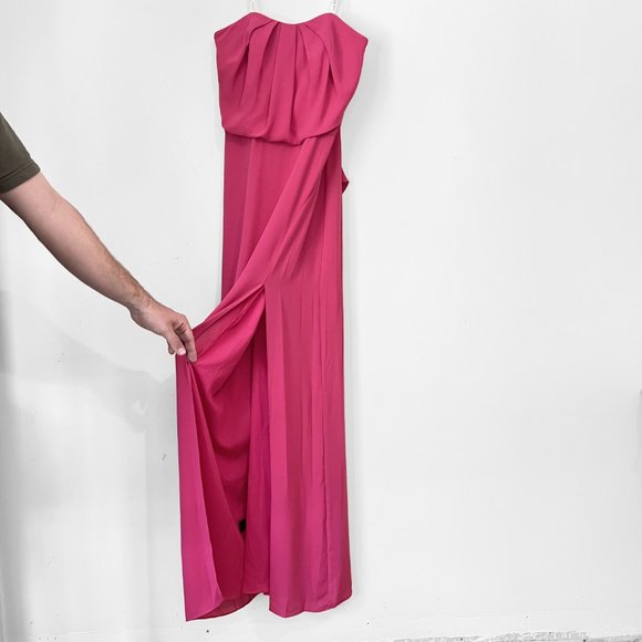 NEW! Halston Heritage Fuchsia Strapless Split Front Maxi Gown Dress - Picture 11 of 13